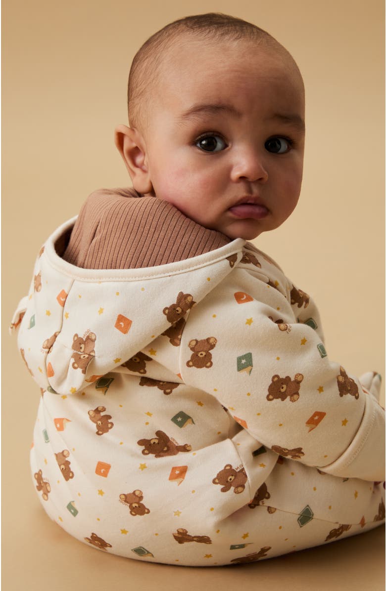 MORI Teddy Bear Pramsuit, Alternate, color, Teddy Bear Print