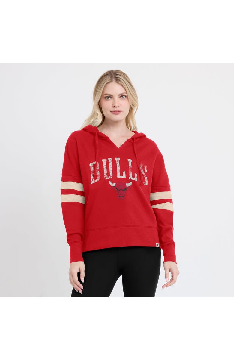 FANATICS Women's Fanatics Red Chicago Bulls Bold Move Dolman V-Neck High Hip Hoodie, Alternate, color, Red