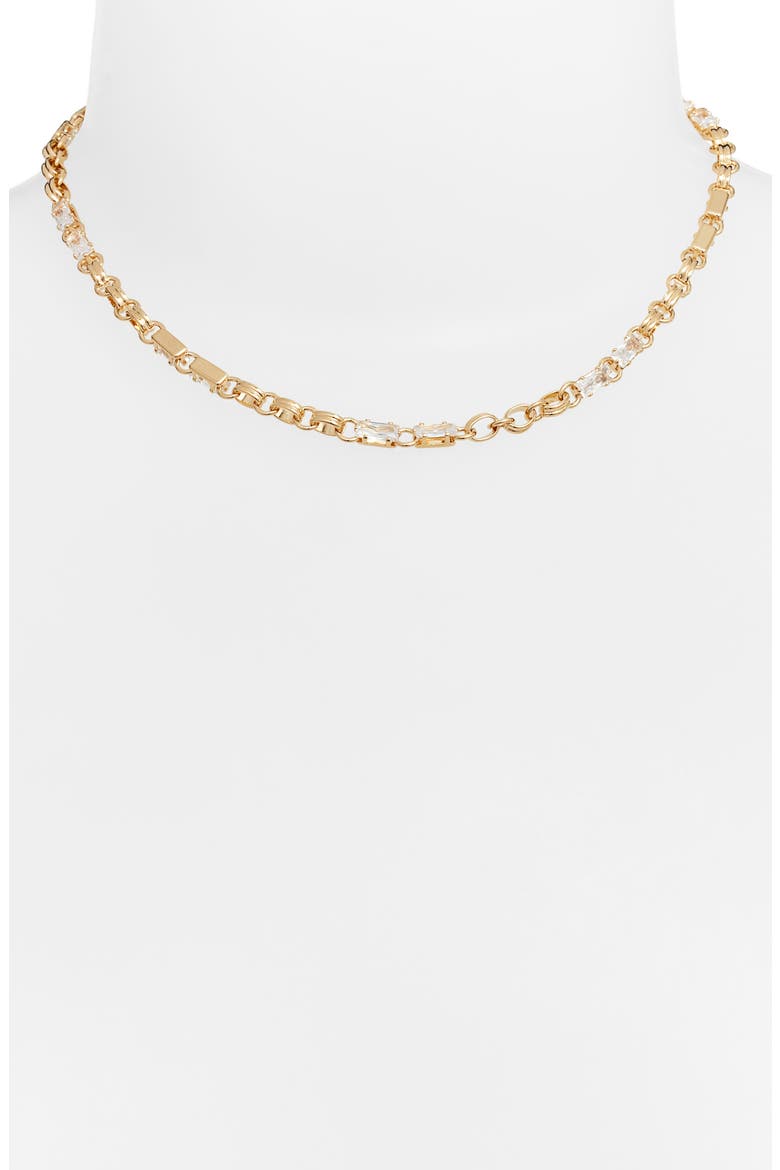 Twisted Cosmos Cubic Zirconia Chain Necklace, Alternate, color, GOLD
