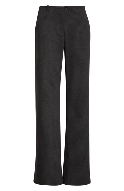Paloma Wool Sil Herringbone Suiting Straight Leg Trousers In Gray