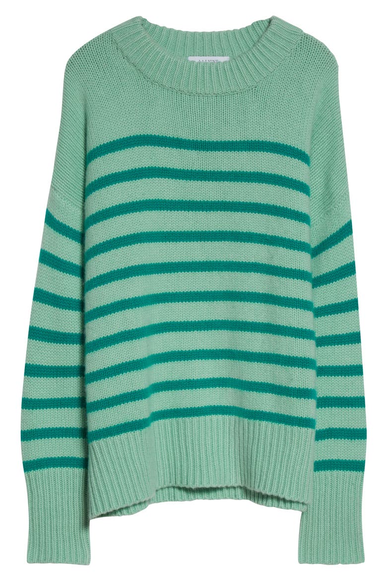 Marin Stripe Wool & Cashmere Sweater, Alternate, color, MINT/ GREEN ONYX