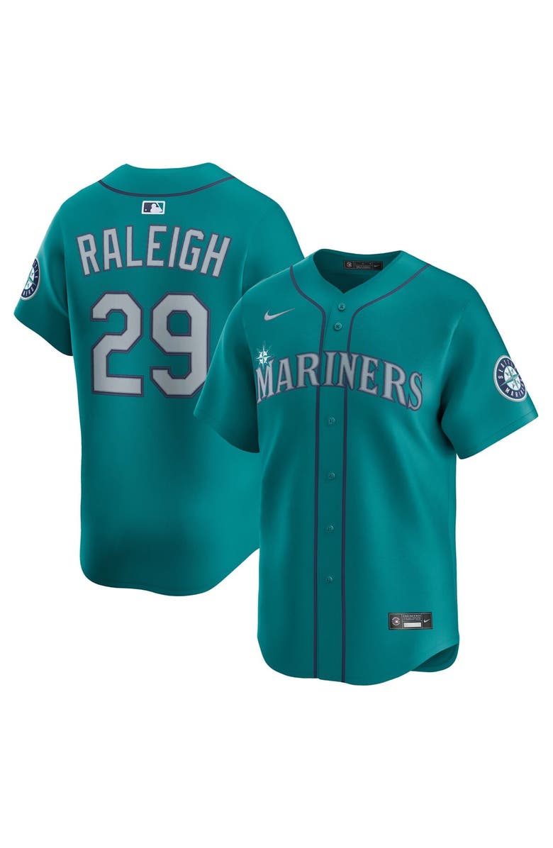 Nike Men
s Nike Cal Raleigh Teal Seattle Mariners Alternate Limited Jersey, Main, color, Teal