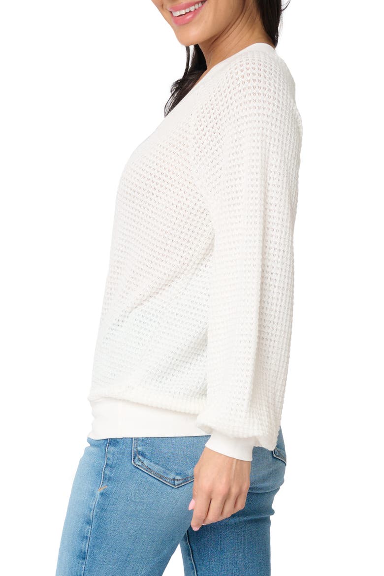 Courtside Open Stitch Sweater, Alternate, color, WHITE