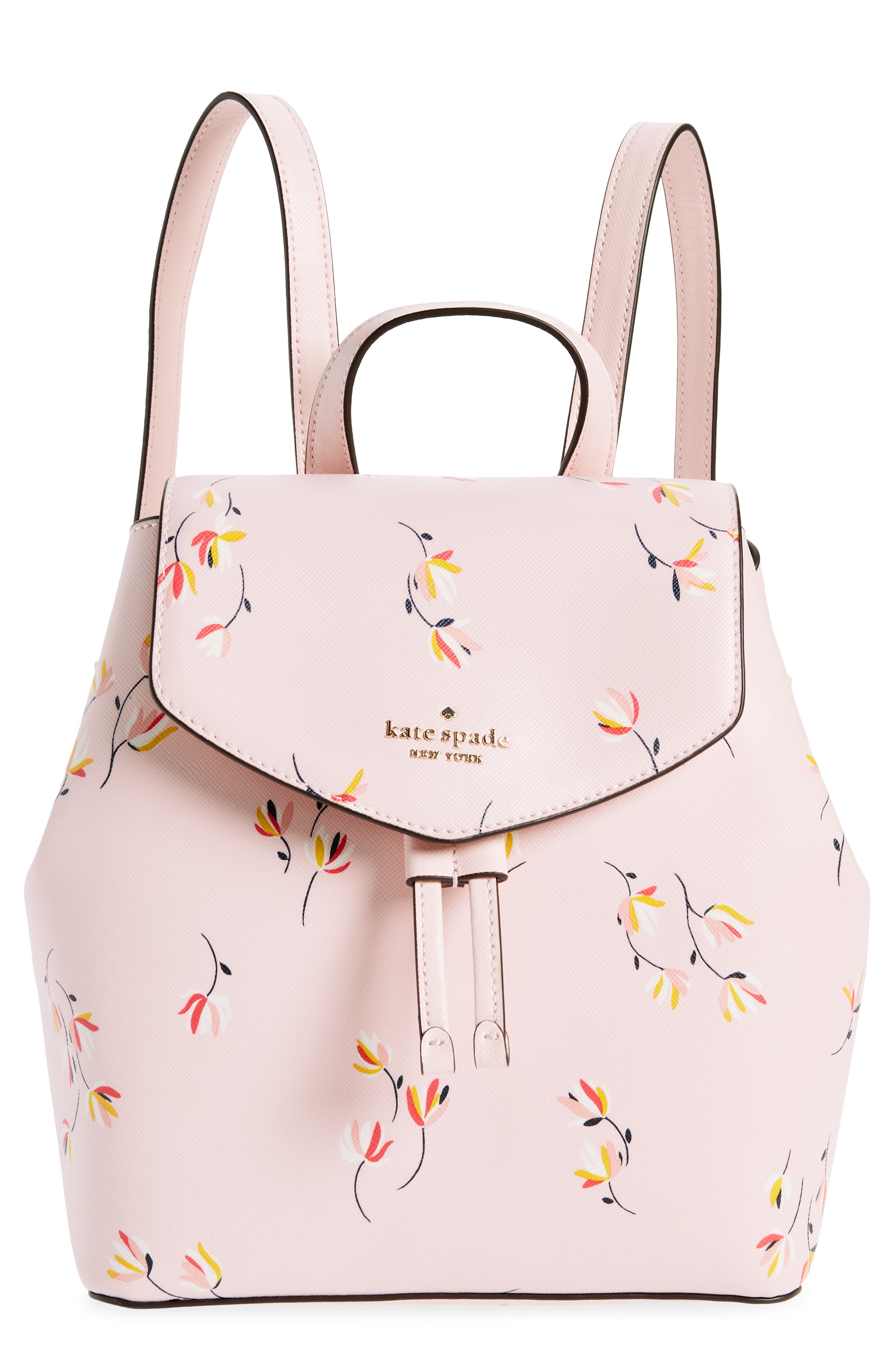 Kate Spade New York medium flower print flap backpack, Main, color, 