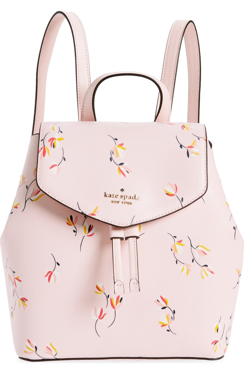 Kate Spade New York medium flower print flap backpack, Main, color,