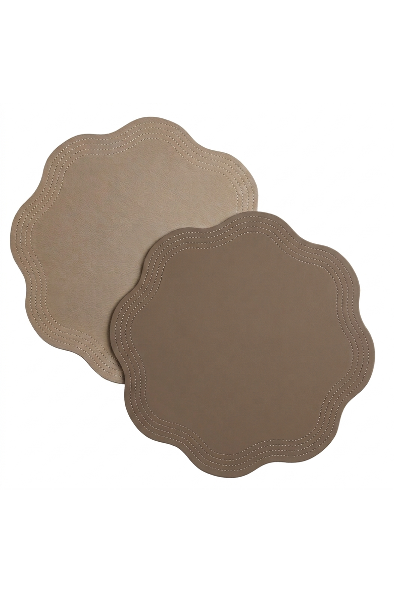 Reversible Faux Leather Placemat, Main, color, Sand/Fendi
