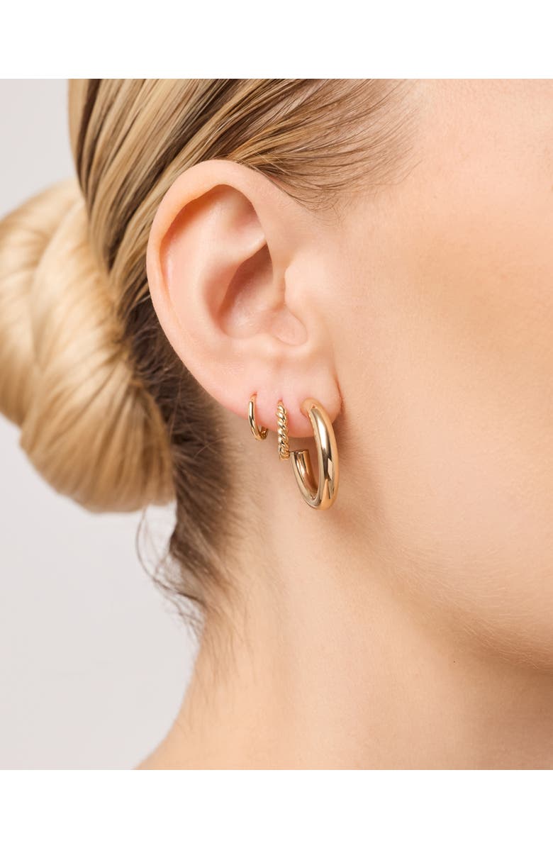 Ana Luisa Solid Yellow Gold - Gold Twist Hoops Small, Alternate, color, Gold