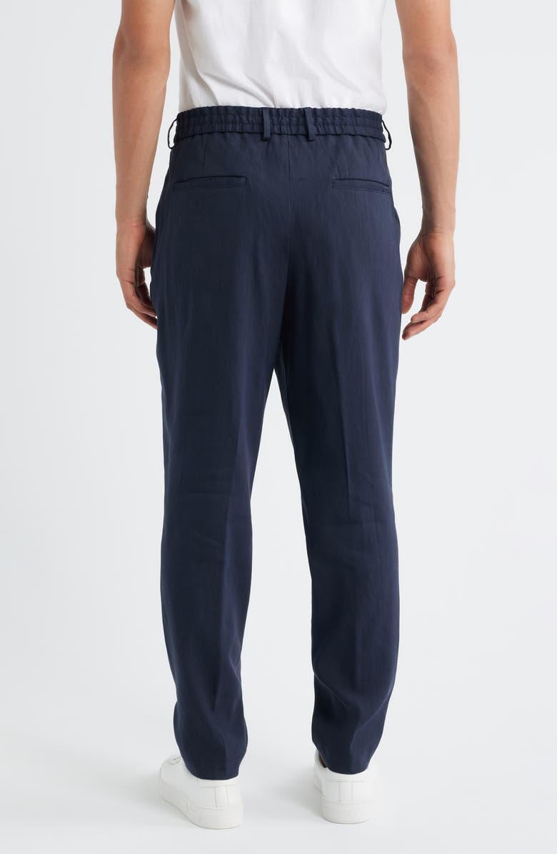 BOSS Perin Linen Blend Drawstring Pants, Alternate, color, Dark Blue