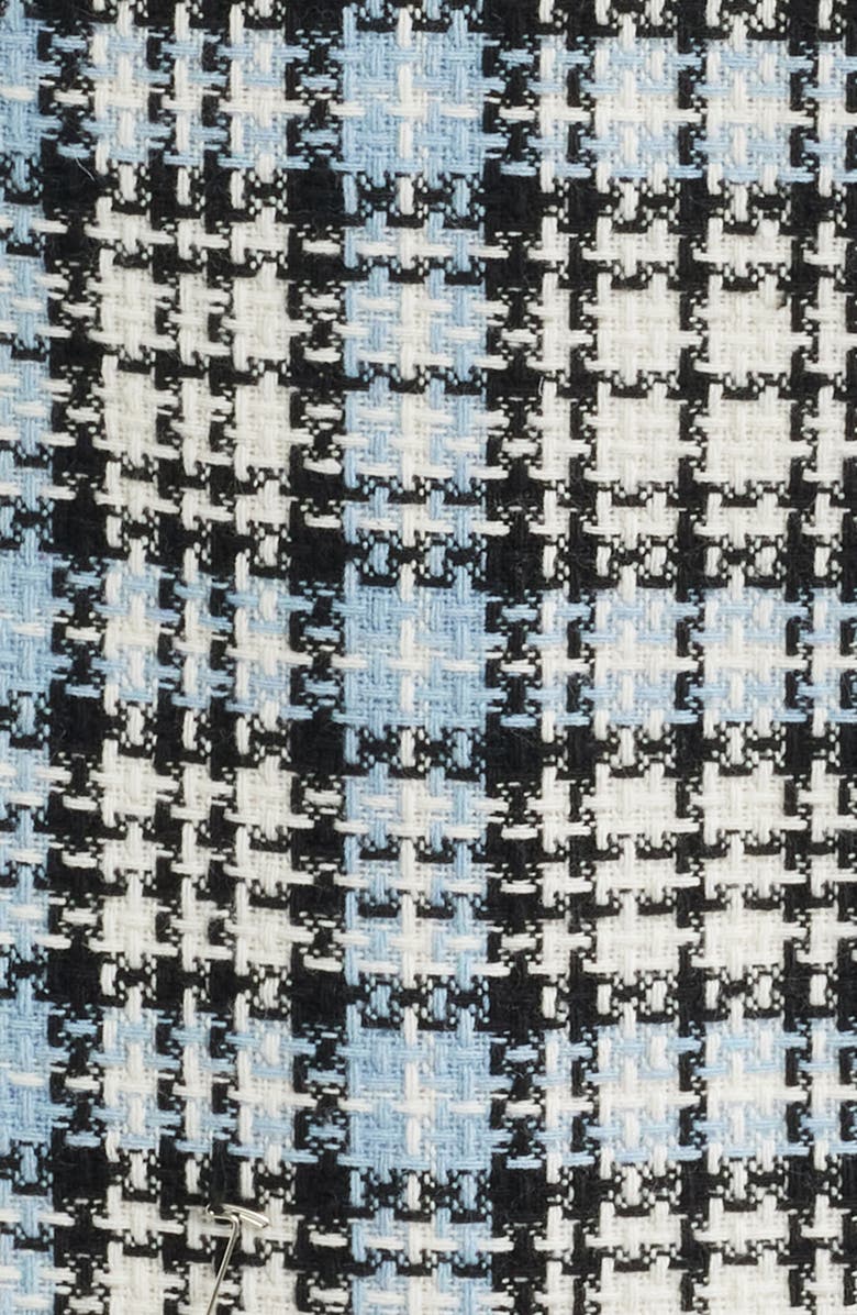 LIKELY Cecelia Plaid Puff Sleeve Belted Tweed Dress, Alternate, color, Black/Blue Multi