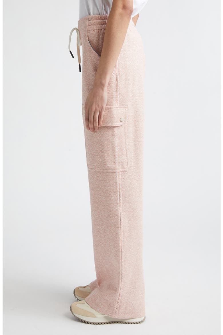 Linen & Cotton Blend Wide Leg Cargo Sweatpants, Alternate, color, STRAWBERRY PINK