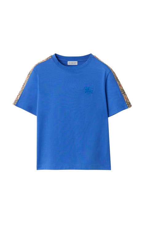 Check Trim Cotton T-shirt
