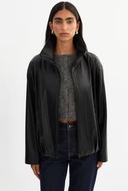 LAMARQUE DENITA | Faux Leather Oversized Bomber Jacket