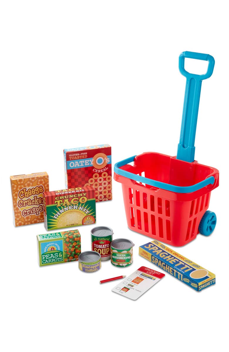 Melissa & Doug Fill & Roll Grocery Basket Playset, Alternate, color, 