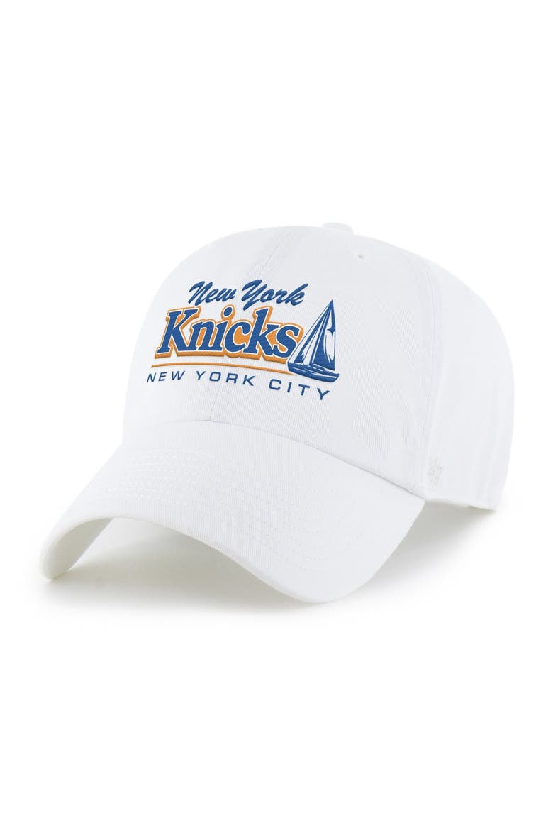 Men's '47 White New York Knicks Boating Clean Up Adjustable Hat, Alternate, color, White