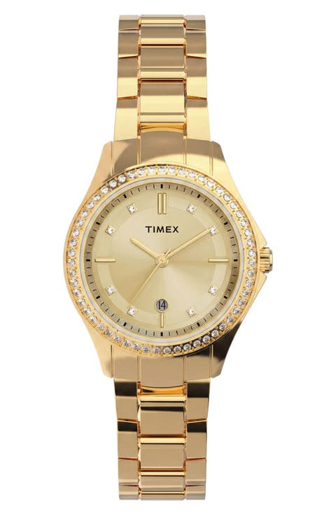 Trend Crystal Bezel Bracelet Watch, 30mm
