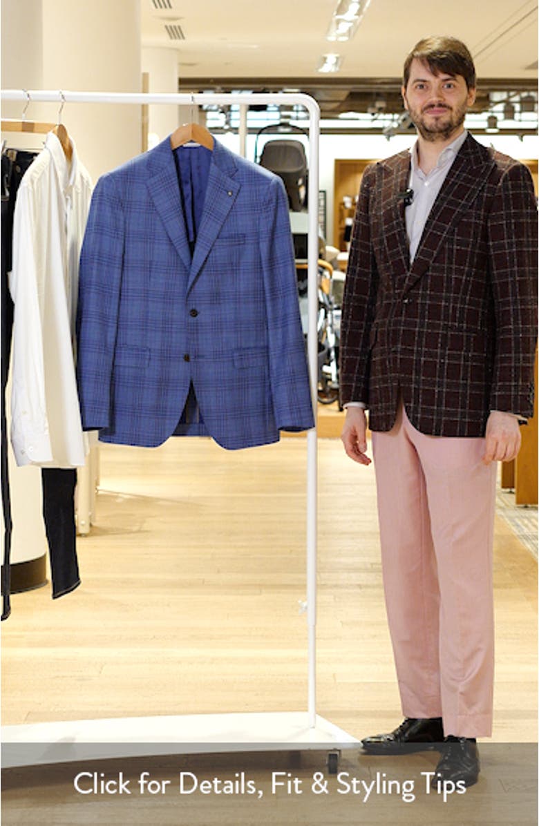 Midland Soft Constructed Plaid Stretch Wool Sport Coat, sales video thumbnail