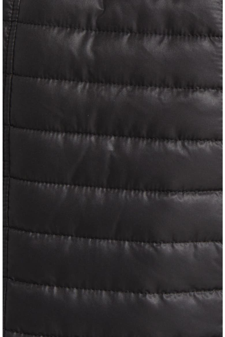 Water Resistant Quilted Trench Coat, Alternate, color, BLACK