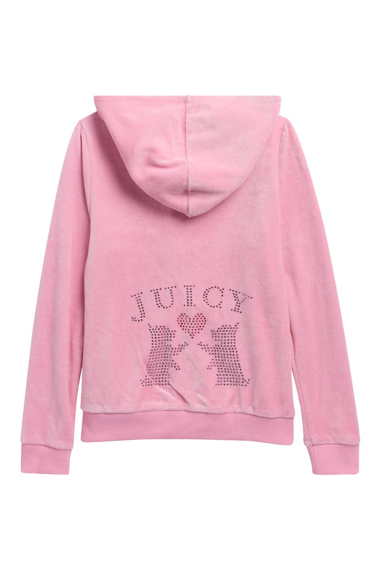 Kids' Velour Hoodie & Sweatpants Set, Alternate, color, PINK
