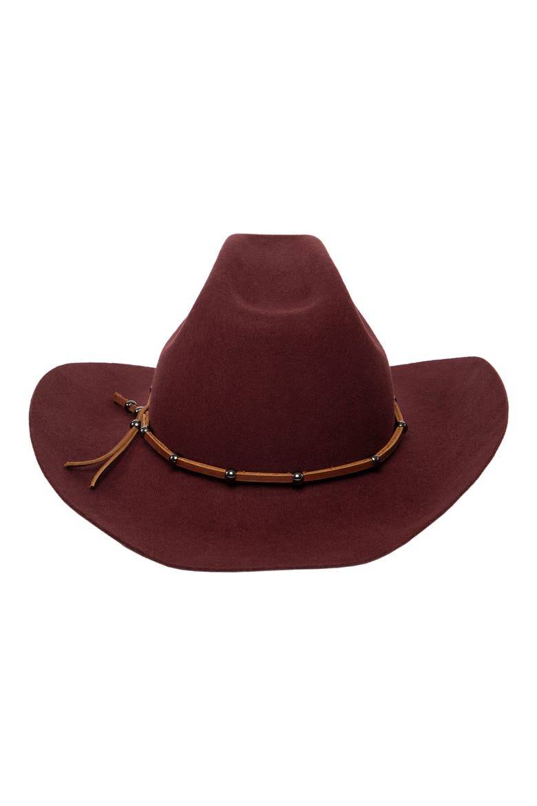 Studded Belt Cowboy Hat, Alternate, color, WINE