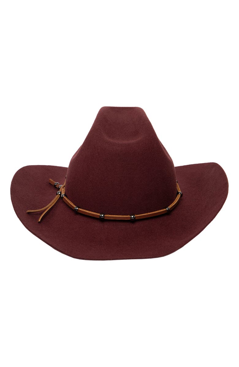 San Diego Hat Studded Belt Cowboy Hat, Alternate, color, Wine