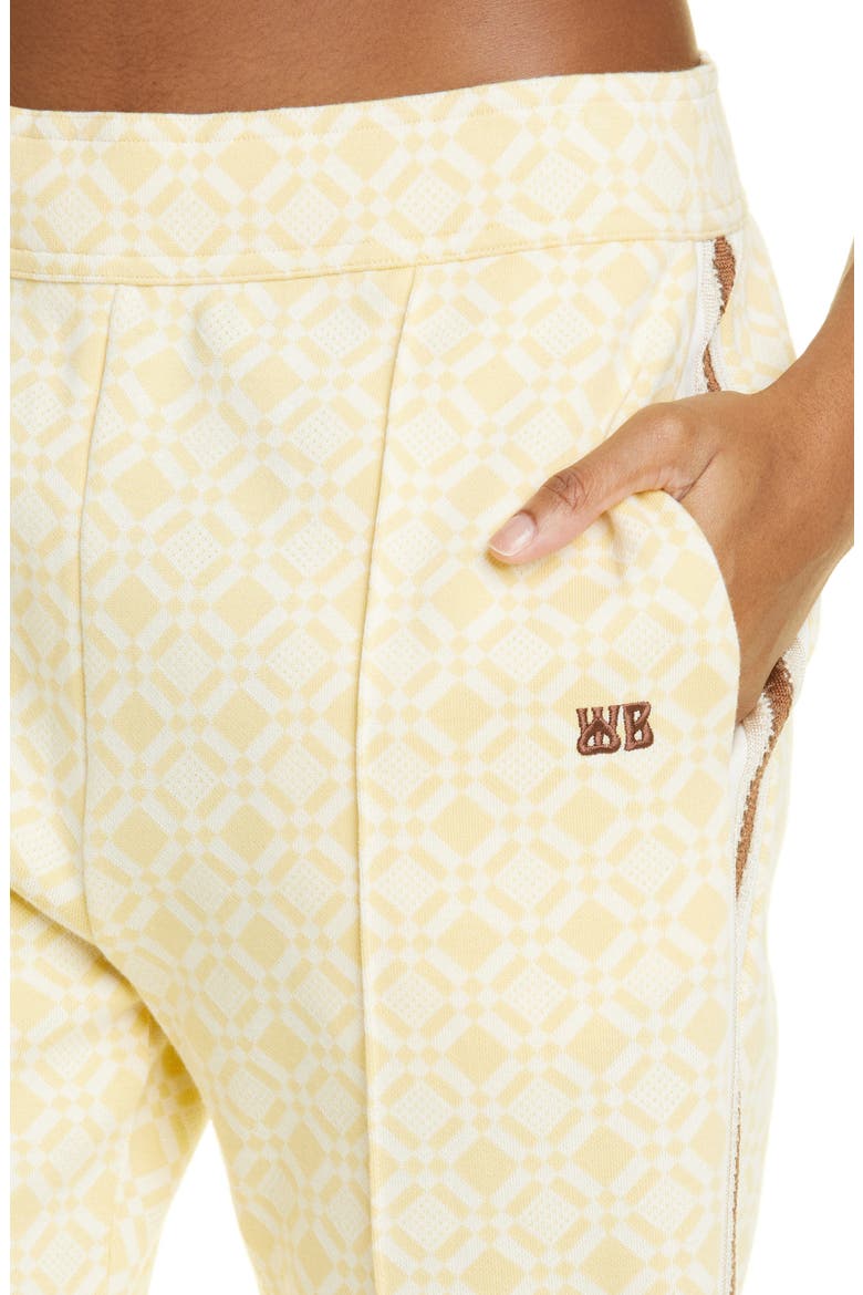 Shine Jacquard Center Pleat Organic Cotton Track Pants, Alternate, color, YELLOW
