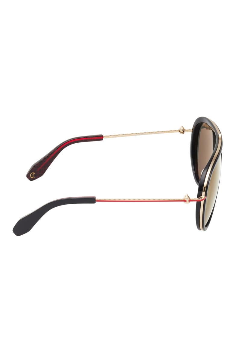 63mm Pilot Sunglasses, Alternate, color, BLACK / GOLD RED ENAMEL