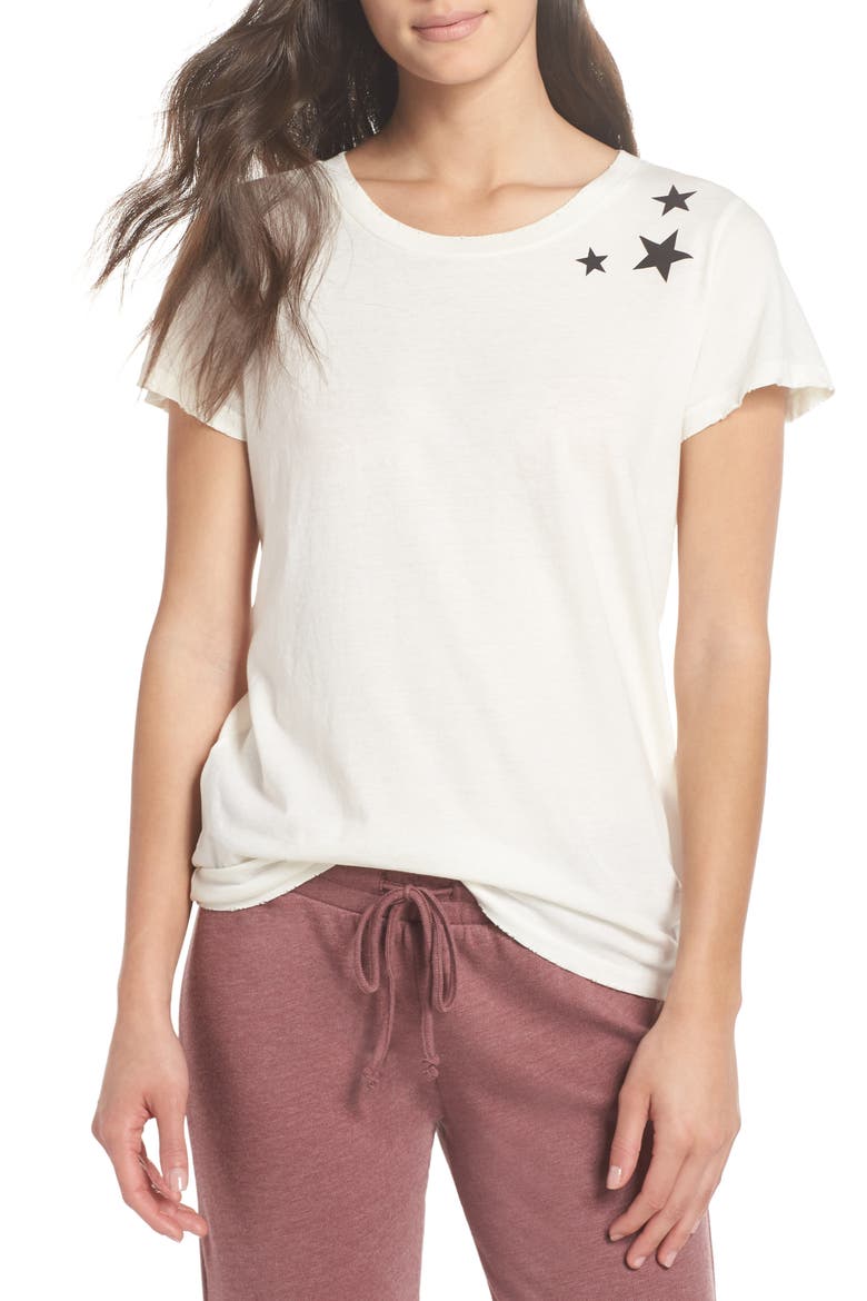 Distressed Tee, Main, color, VINTAGE WHITE/ STARS