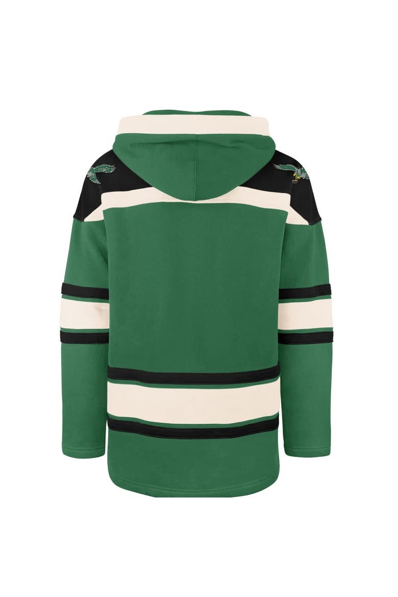 Men's '47  Kelly Green Philadelphia Eagles Throwback Superior Lacer Hoodie, Alternate, color, Kelly Green
