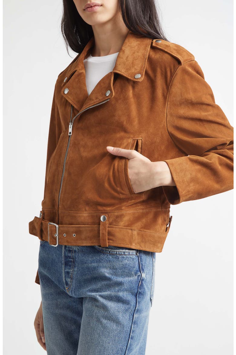 Evel Suede Biker Jacket, Alternate, color, MARTORA