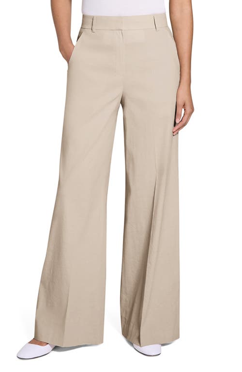 Theory High Waist Wide Leg Trousers In Straw