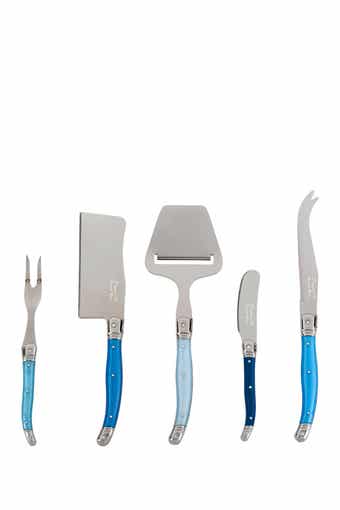 FRENCH HOME Laguiole 5-Piece Cheese Knife, Fork, & Slicer Set - Shades of Blue