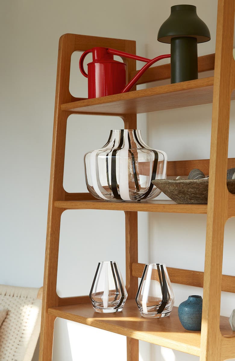 LSA Stripe 5.5-Inch Glass Vase, Alternate, color, Black/ White