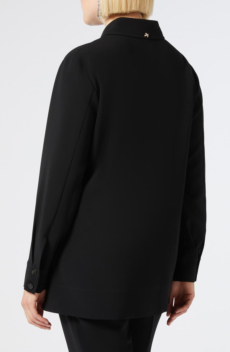 Marina Rinaldi Cady Button-Up Shirt, Alternate, color, Black