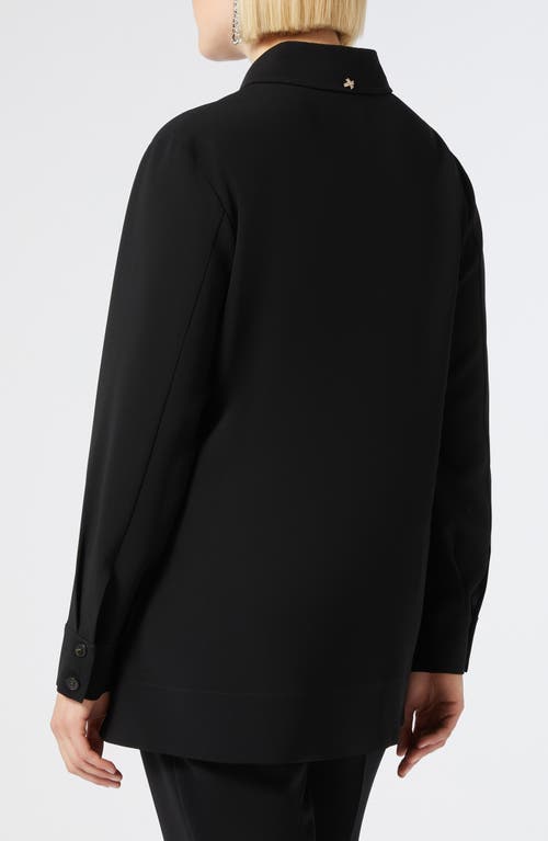 Shop Marina Rinaldi Cady Button-up Shirt In Black