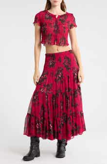 Free People Blooming Romance Top & Skirt Set