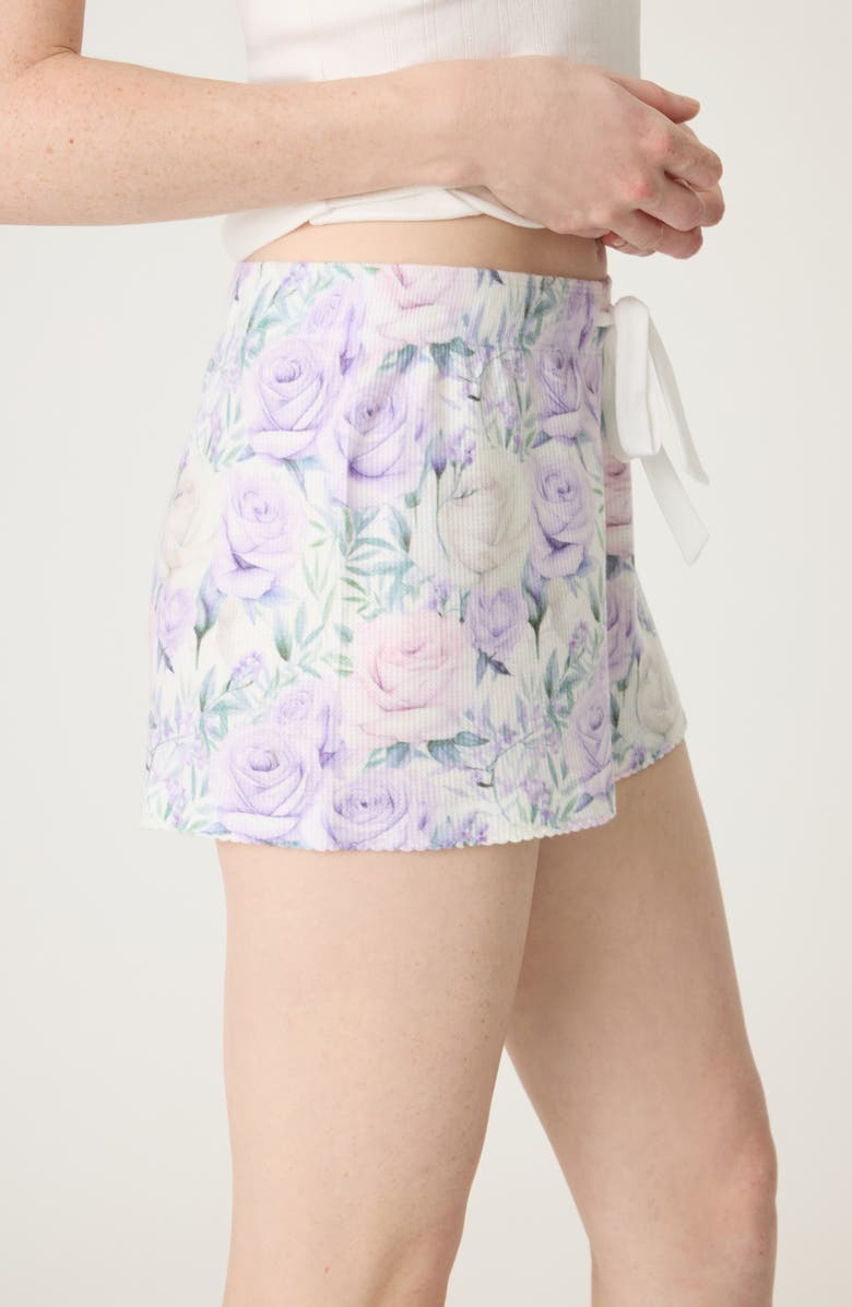 PJ Salvage Violet Rose Thermal Pajama Shorts, Alternate, color, Ivory