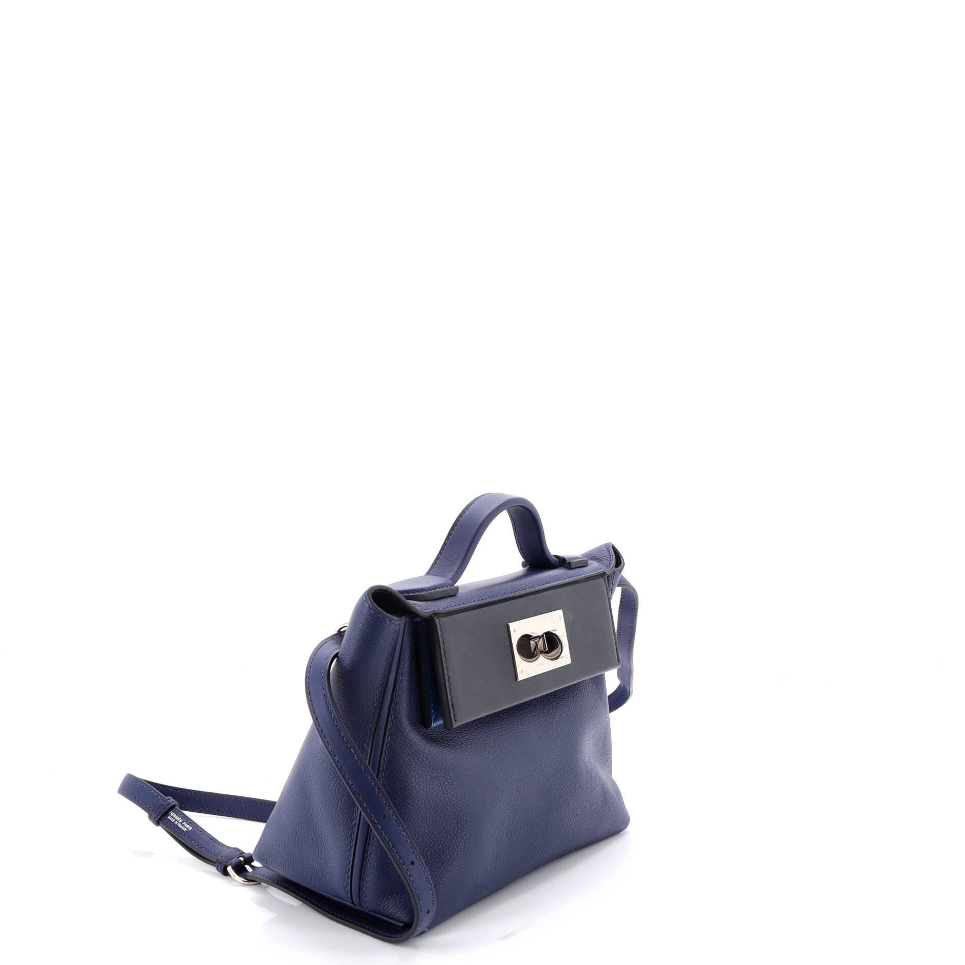 Pre-Owned Hermes 24/24 Bag Evercolor with Swift 21, Alternate, color, Bleu Saphir