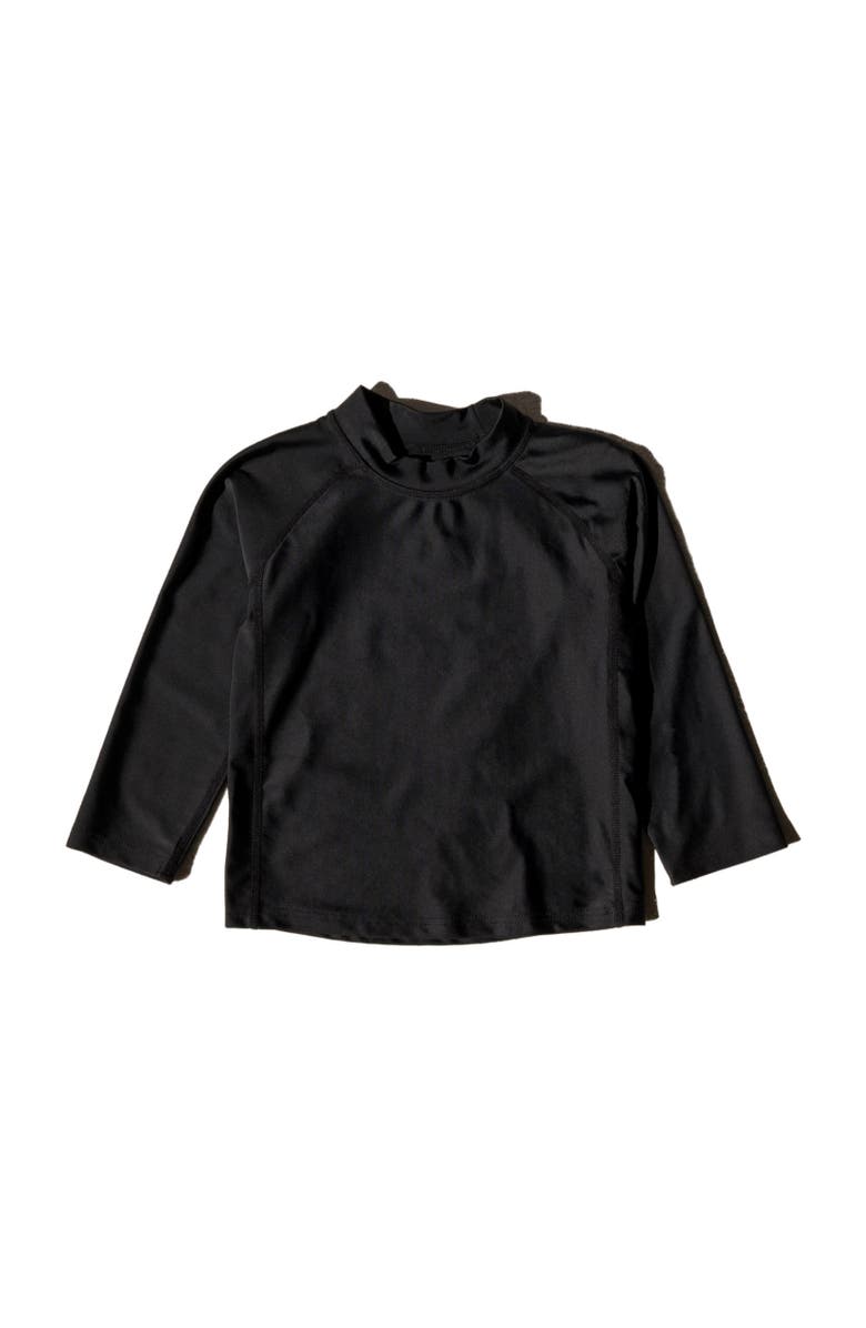 Leveret Kids Long Sleeve Rash Guard, UPF 50+ Swim Shirt, Alternate, color, Black