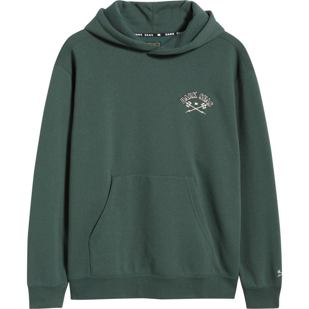 Dark Seas Burkhart Embroidered Heavyweight Fleece Hoodie In Green