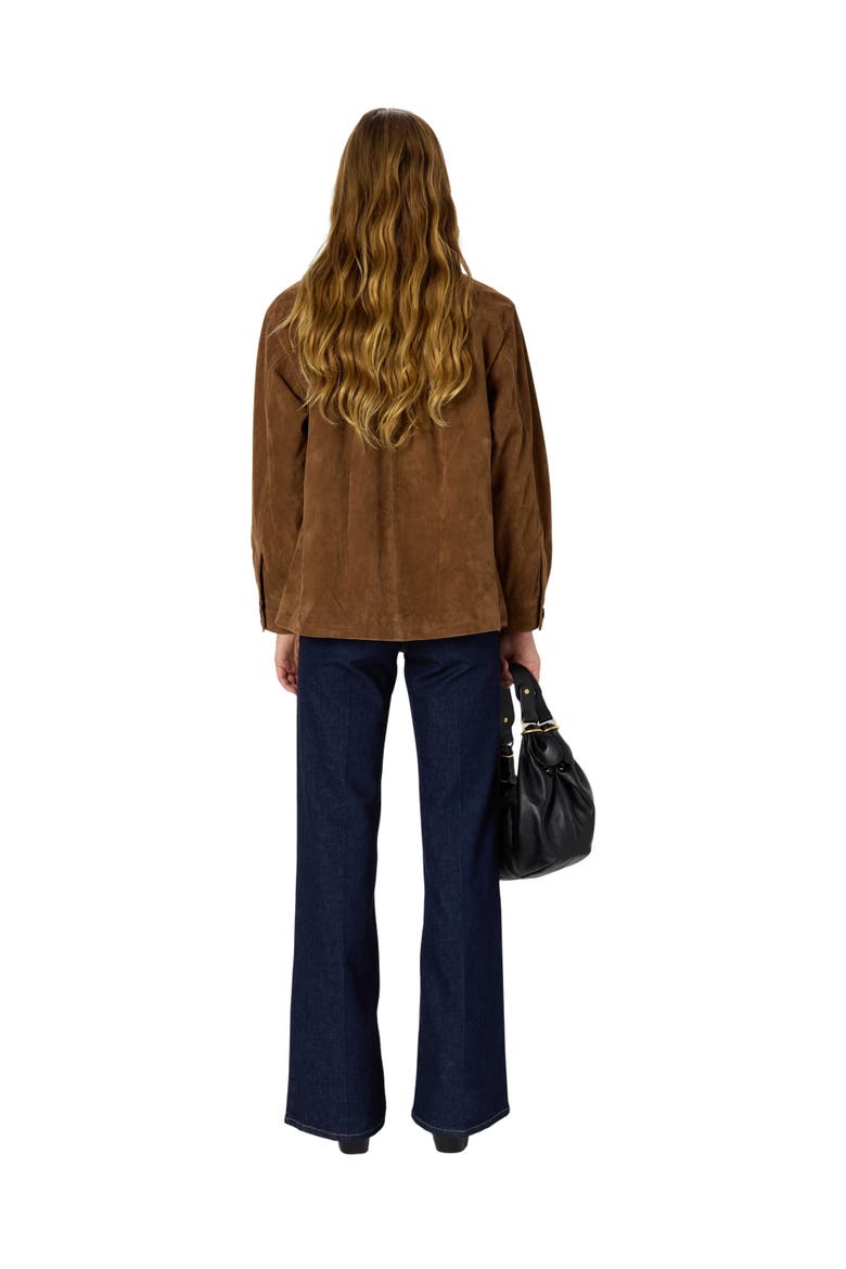 Nomelie Suede Jacket, Alternate, color, Straw