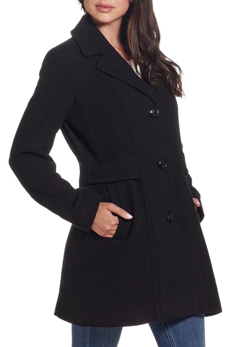 A-Line Coat, Alternate, color, BLACK