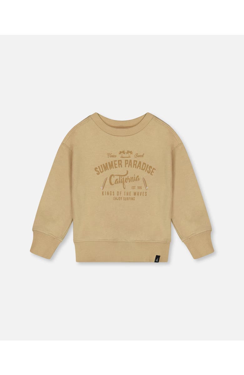 Deux par Deux Baby Boy's Pullover Graphic Sweatshirt Beige, Main, color, 