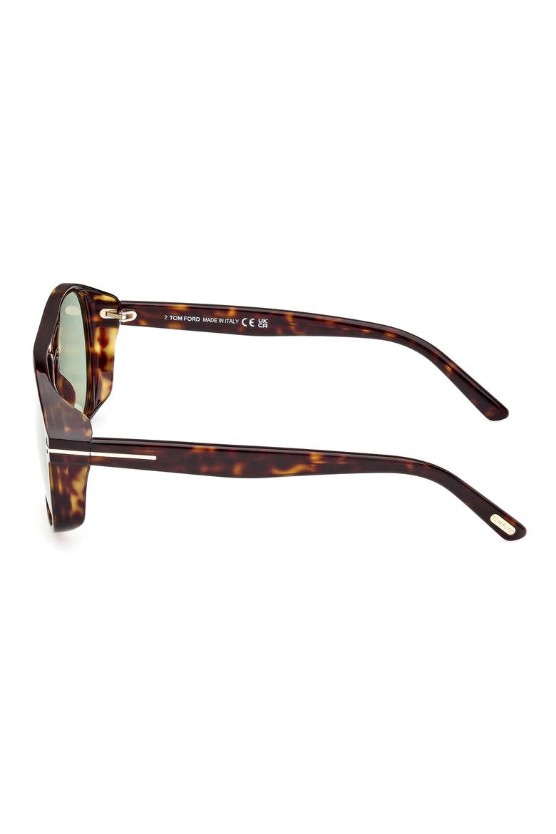 Rosco 58mm Navigator Sunglasses, Alternate, color, DARK HAVANA / GREEN