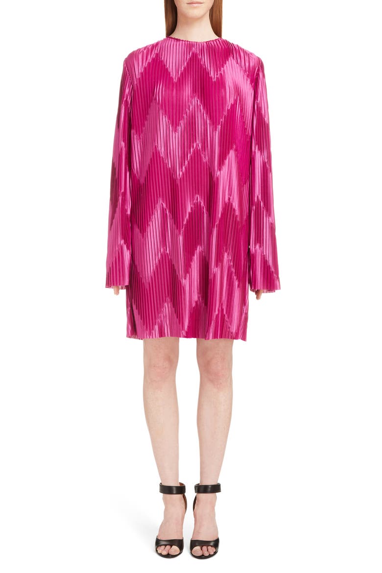Zigzag Pleated Jersey Dress, Main, color, FUCSHIA ORCHID PURPLE