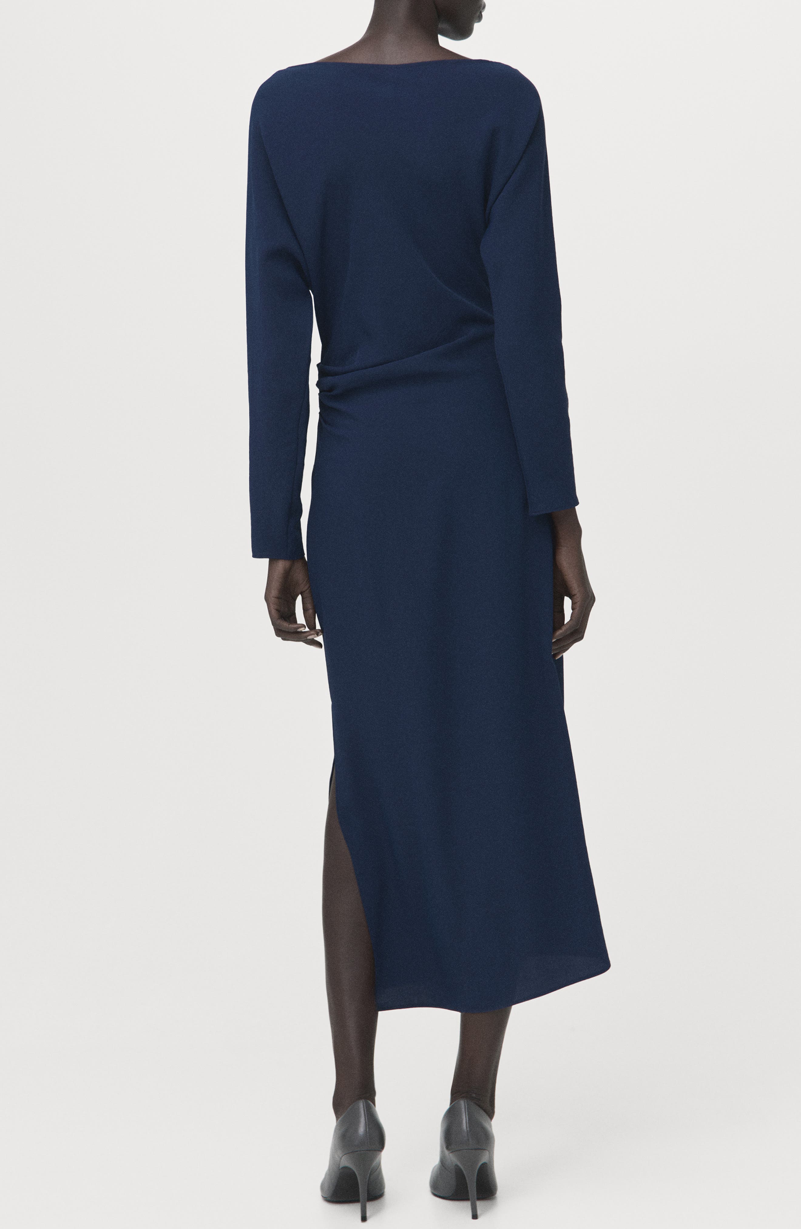Side Ruched Long Sleeve Dress - image 2