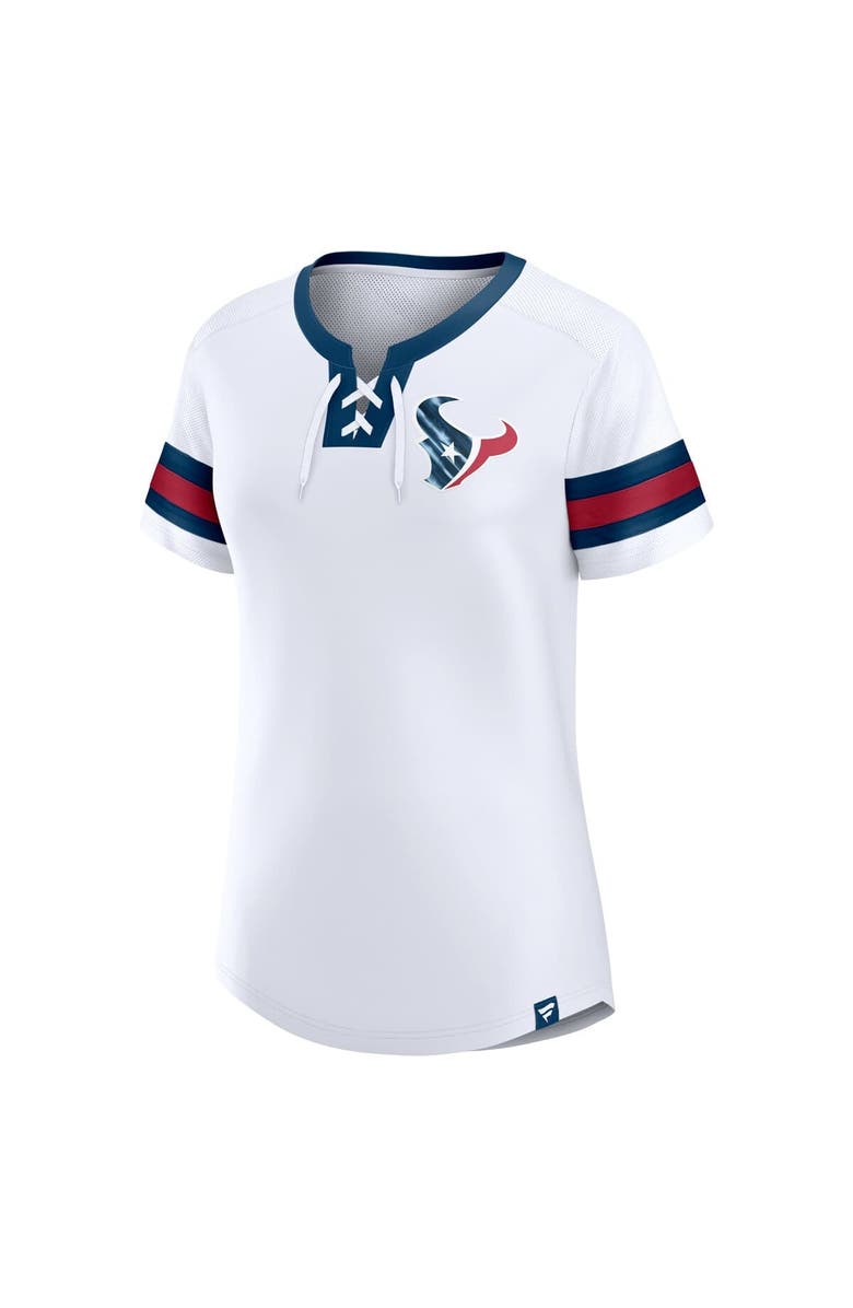 FANATICS Women's Fanatics White Houston Texans Sunday Best Lace-Up T-Shirt, Alternate, color, White