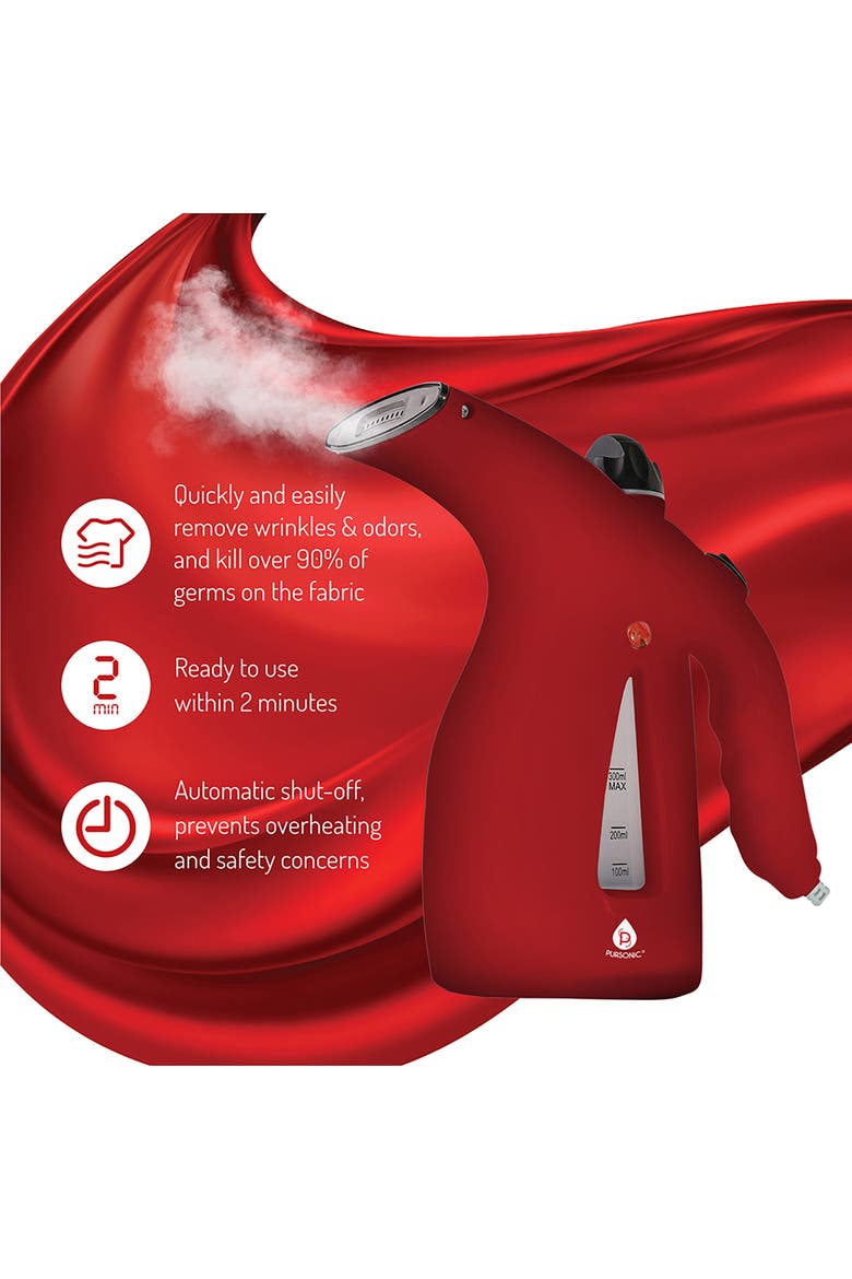 Handheld Travel Clothes Garment Steamer(300ml), Alternate, color, Red