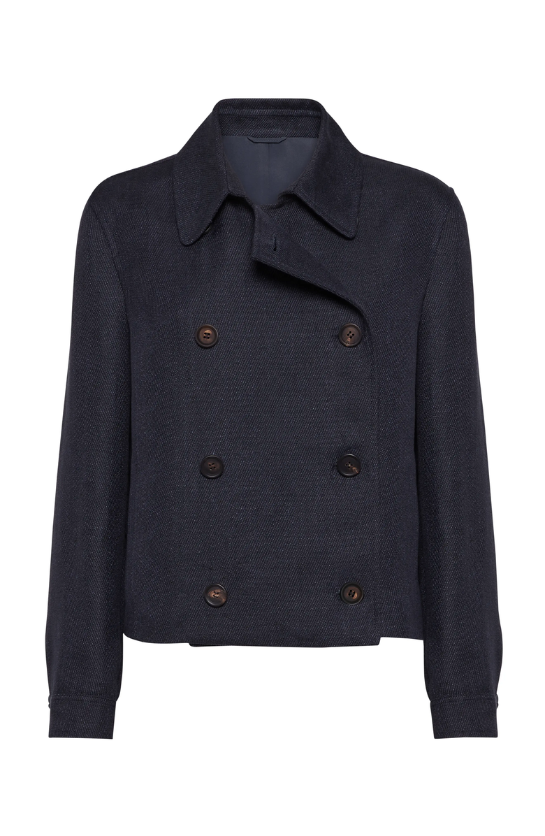 Brunello Cucinelli Crop caban jacket with monili, Main, color,