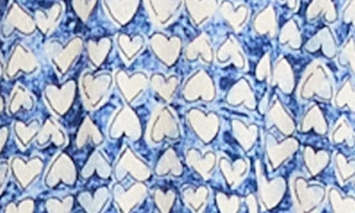 Karen Kane Heart Print Blouson Sleeve Top In Print