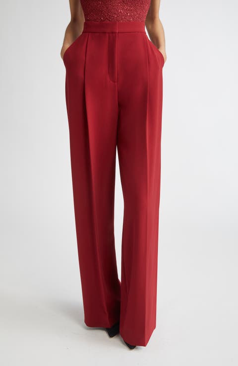 Cotton Blend Wide Leg Pants